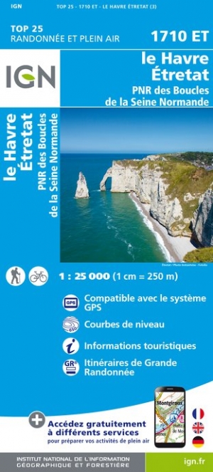 Online bestellen: Wandelkaart - Topografische kaart 1710ET Le Havre, Etretat, PNR des Boucles Seine Normandie | IGN - Institut Géographique National