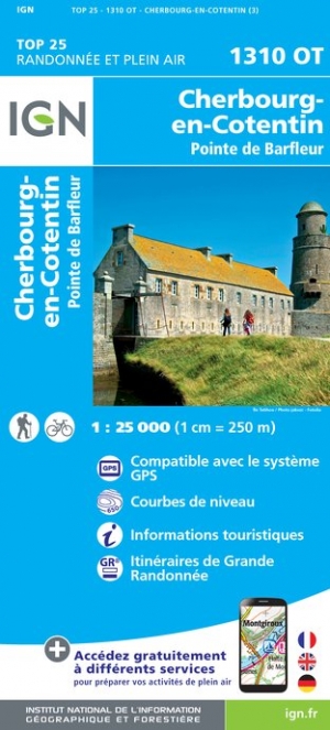 Online bestellen: Wandelkaart - Topografische kaart 1310OT Cherbourg, Pointe de Barfleur | IGN - Institut Géographique National