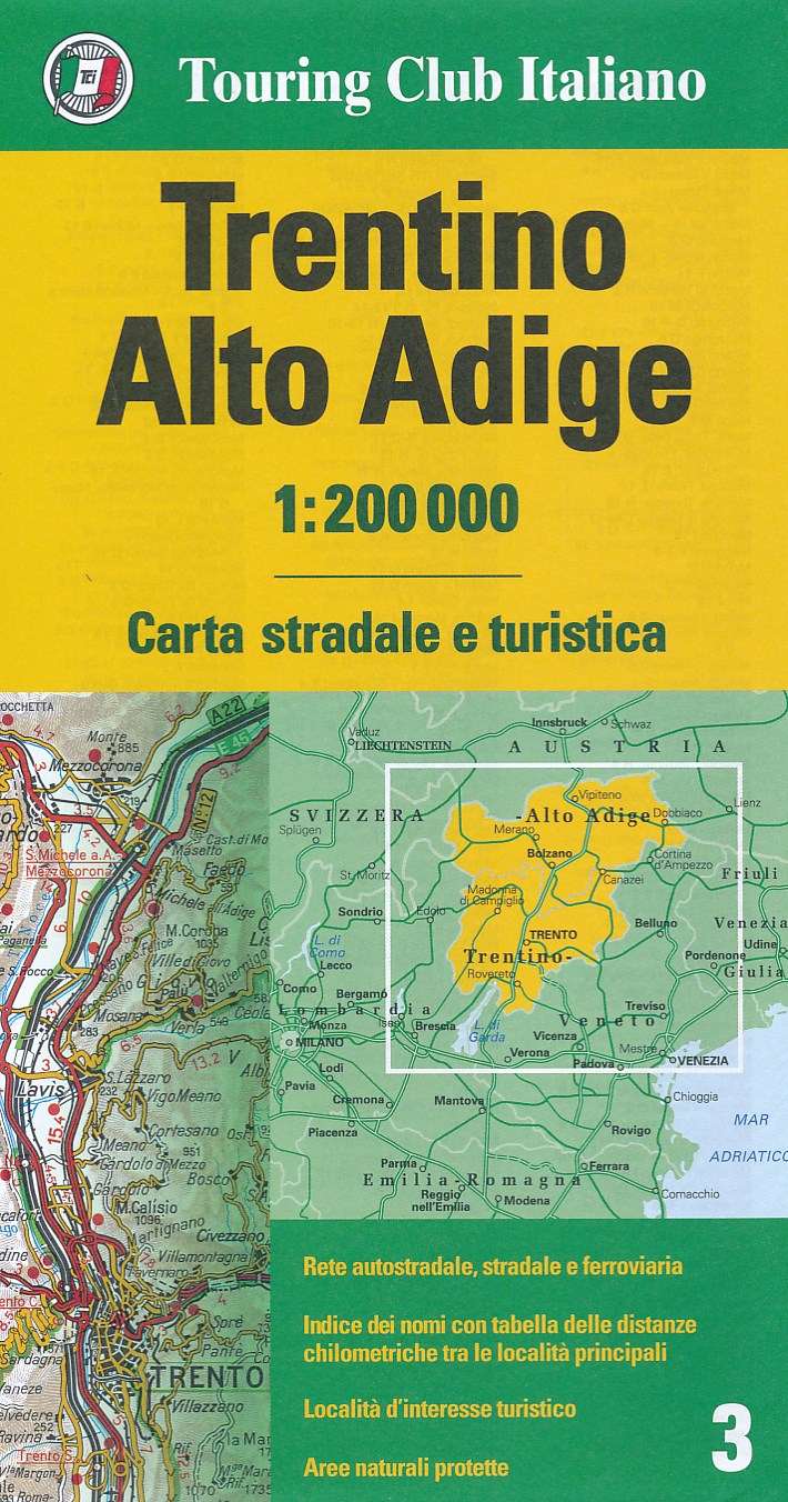 Online bestellen: Fietskaart - Wegenkaart - landkaart 03 Trentino Alto Adige - Dolomieten | Touring Club Italiano