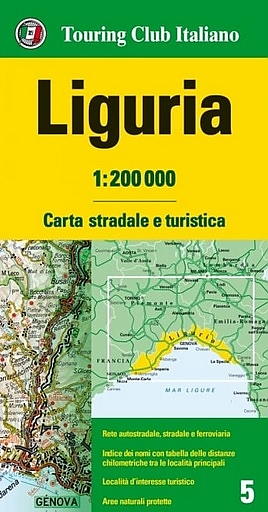 Fietskaart - Wegenkaart - landkaart 05 Liguria - Ligurië, Ligurie, Ligurische kust | Touring Club Italiano de zwerver