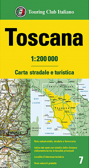 Fietskaart - Wegenkaart - landkaart 7 Toscana - Toscane | Touring Club