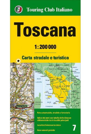 Online bestellen: Fietskaart - Wegenkaart - landkaart 07 Toscana - Toscane | Touring Club Italiano