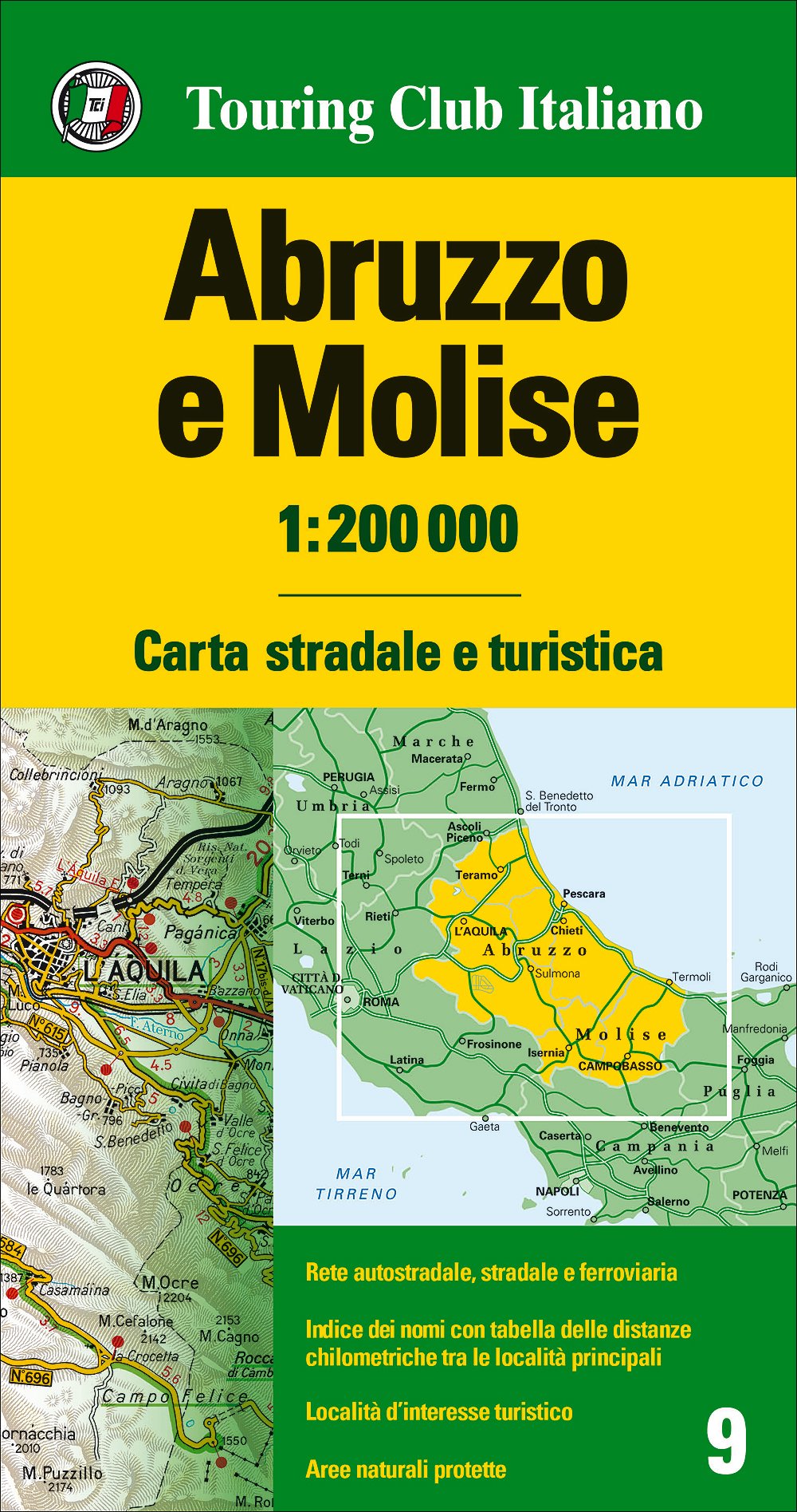 Fietskaart - Wegenkaart - landkaart 09 Abruzzo Molise - Abruzzen | Touring Club Italiano de zwerver
