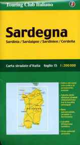 Wegenkaart - landkaart Sardegna, Sardinië, Sardinie - fietskaart | Touring club Italiano TCI 1:200.000 |