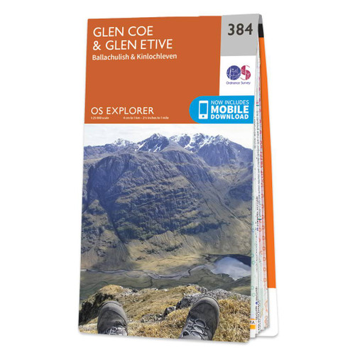 Online bestellen: Wandelkaart - Topografische kaart 384 OS Explorer Map Glen Coe & Glen Etive | Ordnance Survey