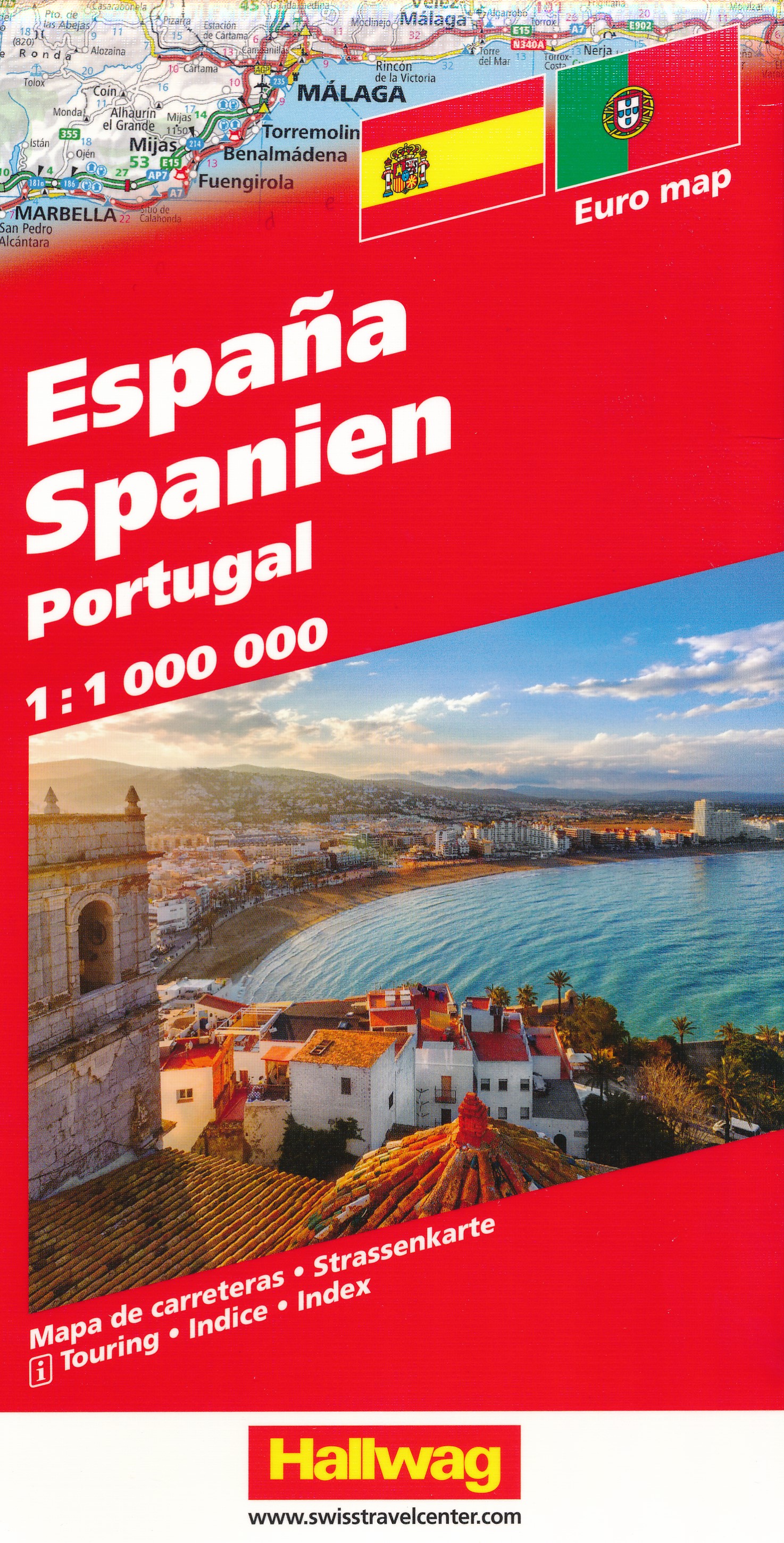 Online bestellen: Wegenkaart - landkaart Spanje en Portugal - Spanien | Hallwag
