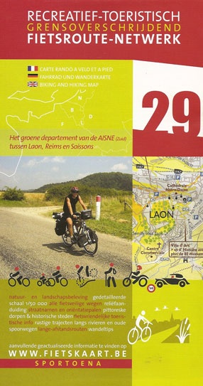 Online bestellen: Fietskaart 29 Fietsroute-Netwerk Het groene departement van de Aisne (Zuid) tussen Laon, Reims en Soissons | Sportoena