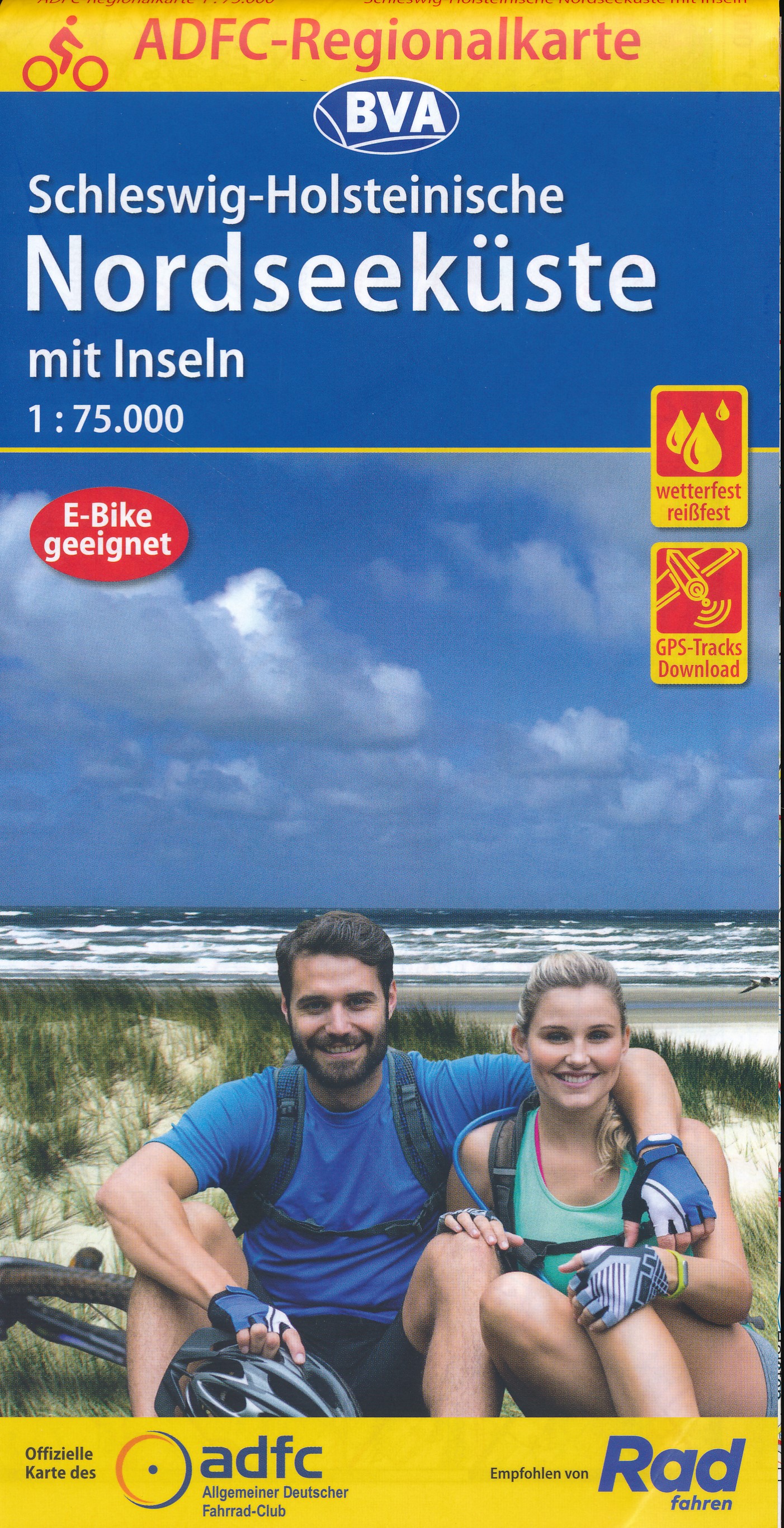 Online bestellen: Fietskaart ADFC Regionalkarte Schleswig-Holsteinische Nordseeküste mit Inseln | BVA BikeMedia