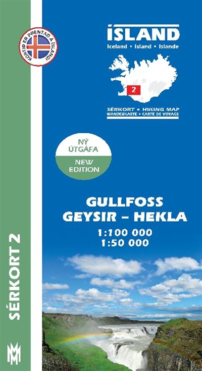 Online bestellen: Wandelkaart 02 Serkort Gullfoss - Geysir - Hekla - IJsland | Mal og Menning