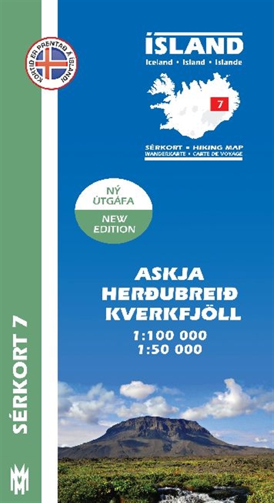 Online bestellen: Wandelkaart 07 Serkort Askja - Herdubreid - Kverkfjöll - IJsland | Mal og Menning