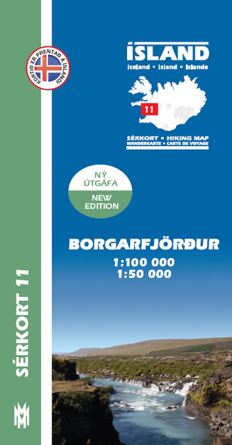 Online bestellen: Wandelkaart 11 Serkort Borgarfjördur - IJsland | Mal og Menning