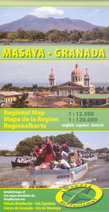 Online bestellen: Wegenkaart - landkaart Masaya - Granada ( Zuidwest Nicaragua ) | Mapas Naturismo