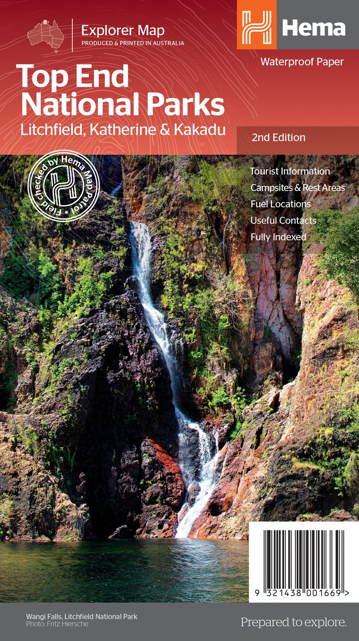 Wegenkaart – landkaart Explorer Map Top End National Parks Kakadu, Litchfield and Nitmiluk | Hema Maps