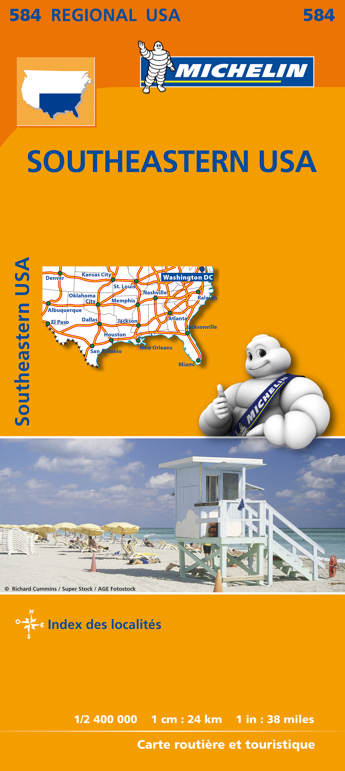 Online bestellen: Wegenkaart - landkaart 584 Southeastern USA - Zuidoost USA | Michelin